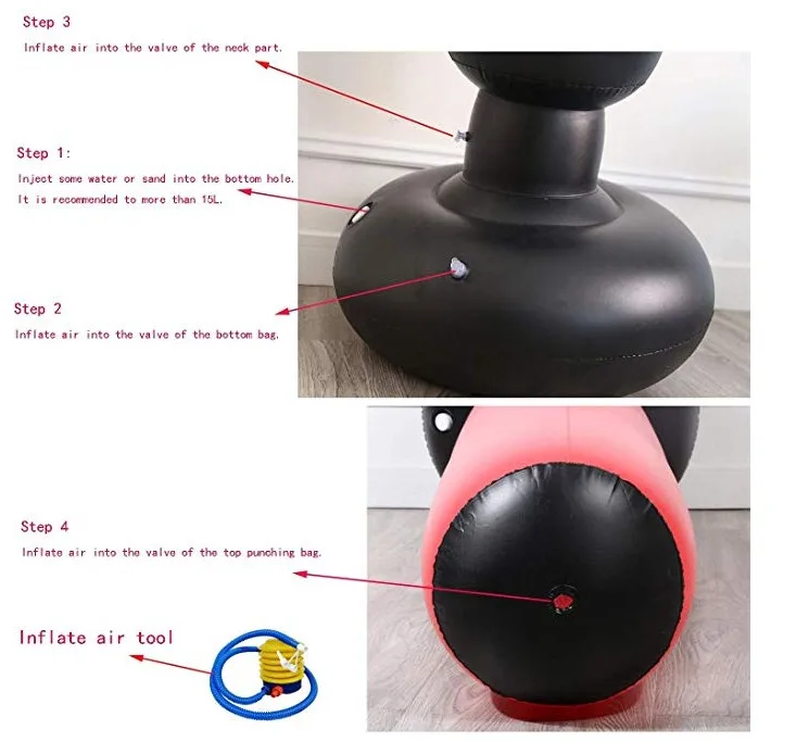 Fitness Inflatable Kids Punching Bag Stress Punch Tower Speed Bag for Children Teens Adult