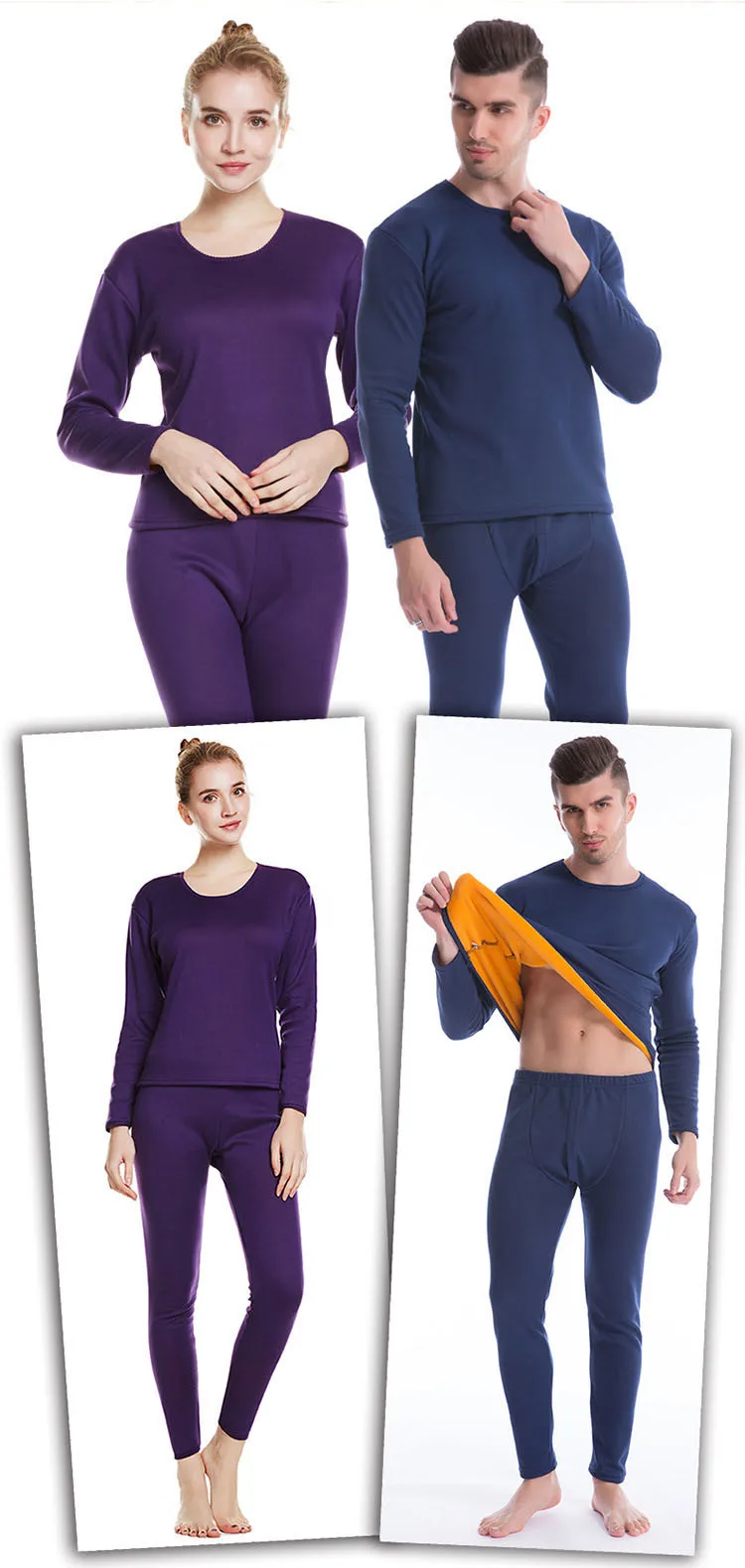 Velvet Thick Winter Oversize Heated Thermal Underwear Suit For Women And Men Buy Thermal