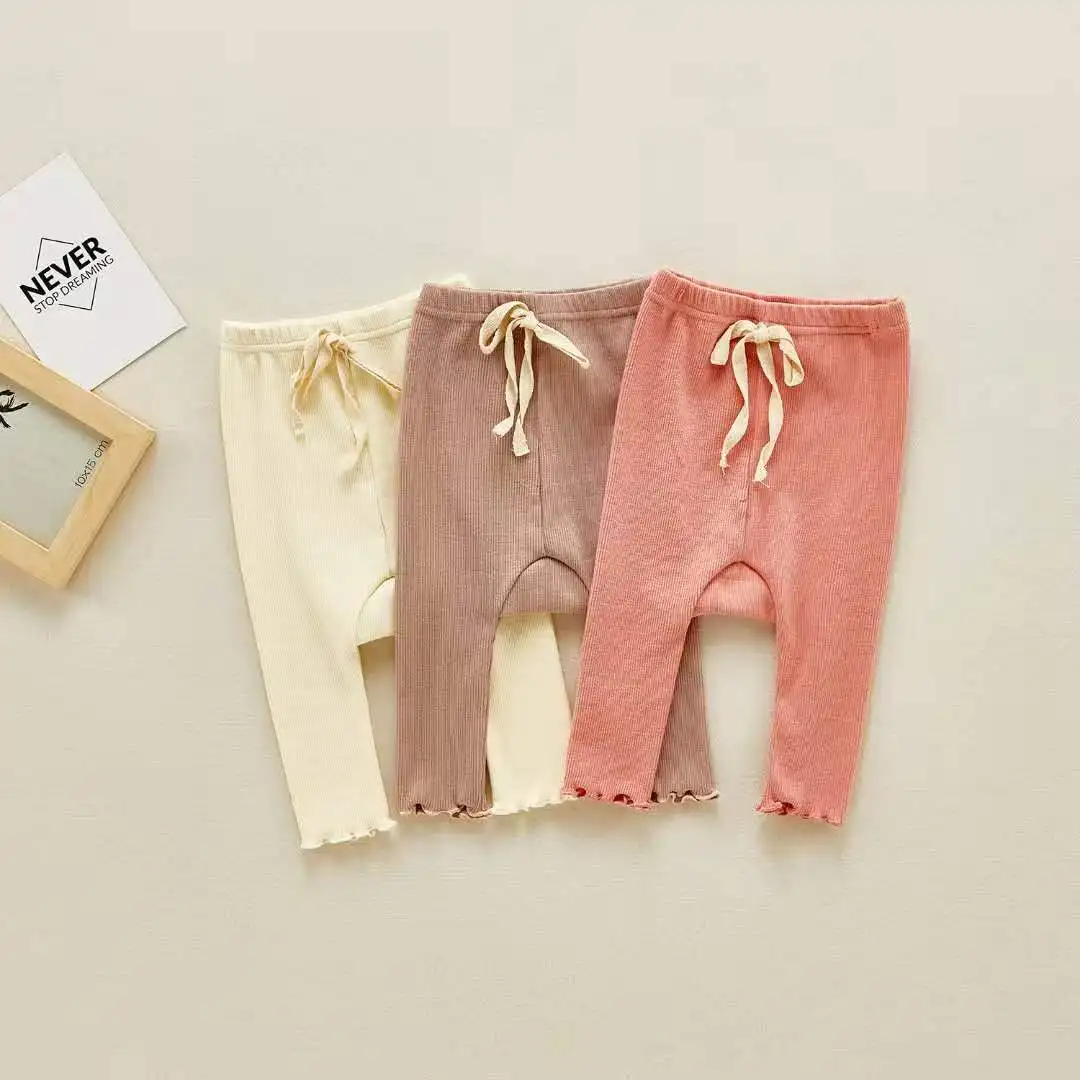 Baby leggings with high waist and big butt thread stretch pants