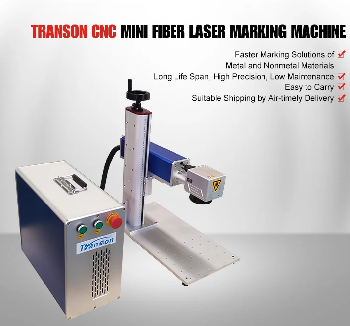 High Speed Mini Fiber Laser Marking Machine Raycus 20W 30W 50W 100W