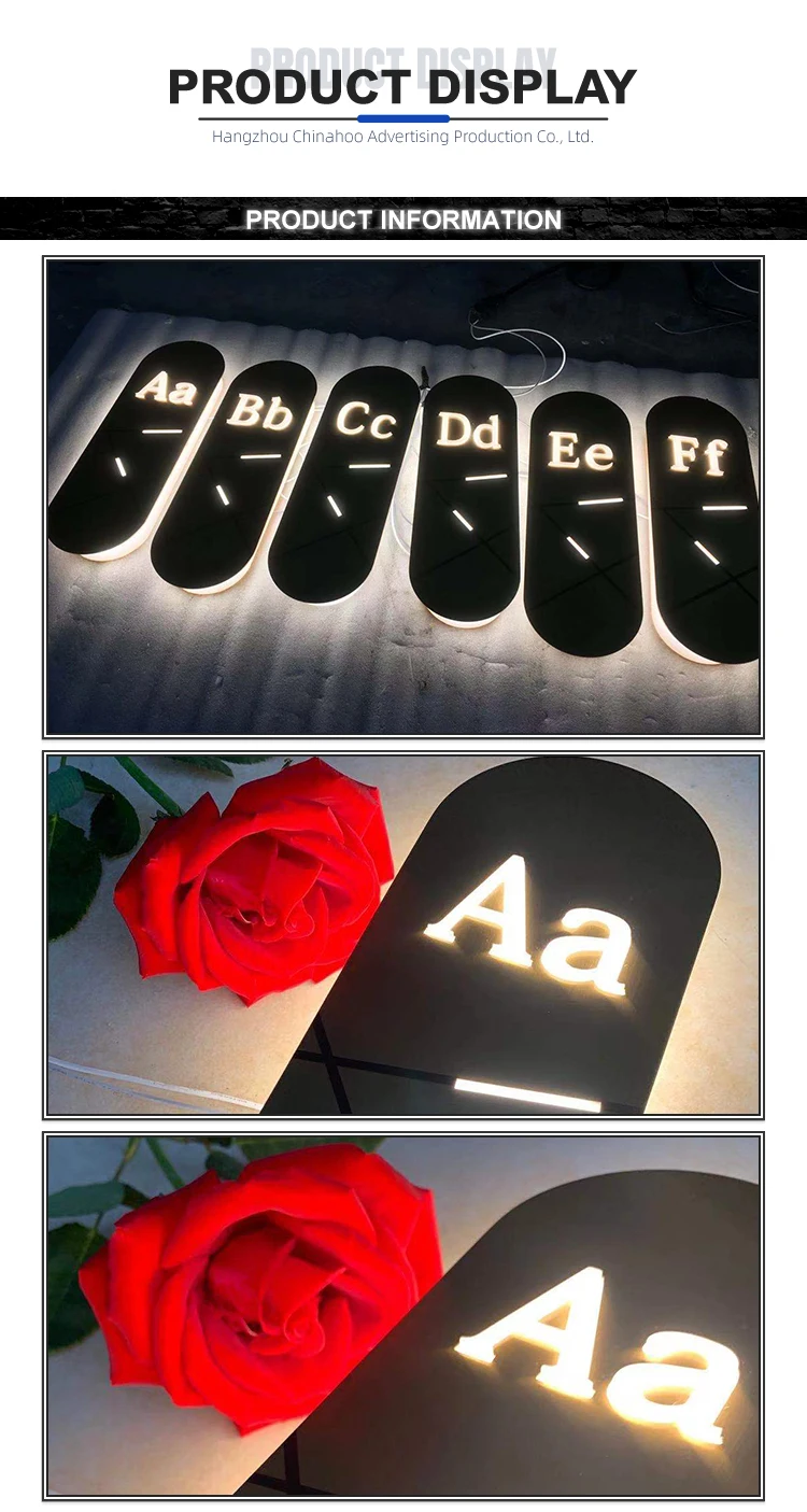 Hotel Acrylic Led Back Light Signs Electronic Door Plates Room Number