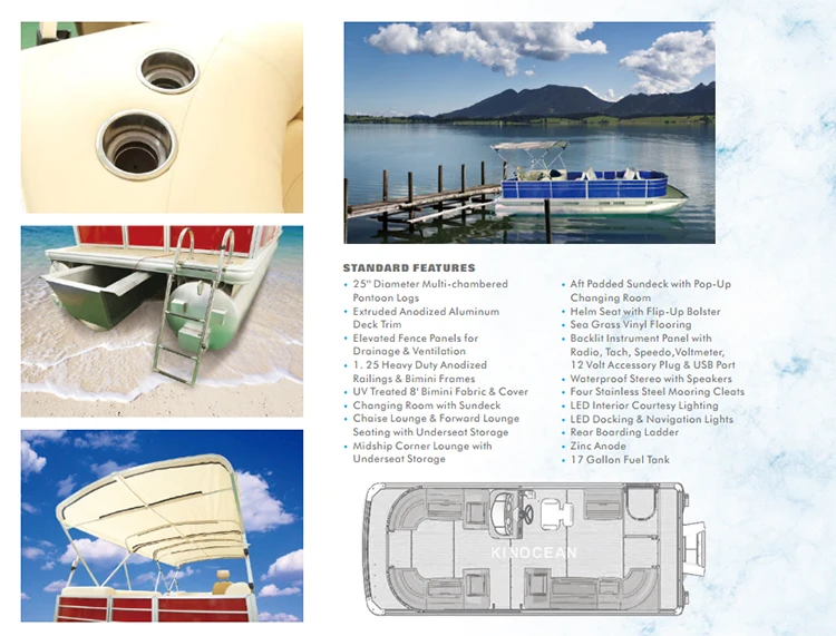 Kinocean Series 2022 New Pontoon Boats Custom Saltwater Fishing Boat Cruising Yacht
