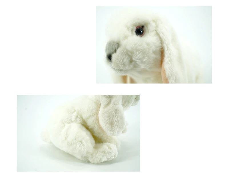 Cute Sitting Long Ears Rabbit Stuffed Toy Animal White Lops Plush Toy