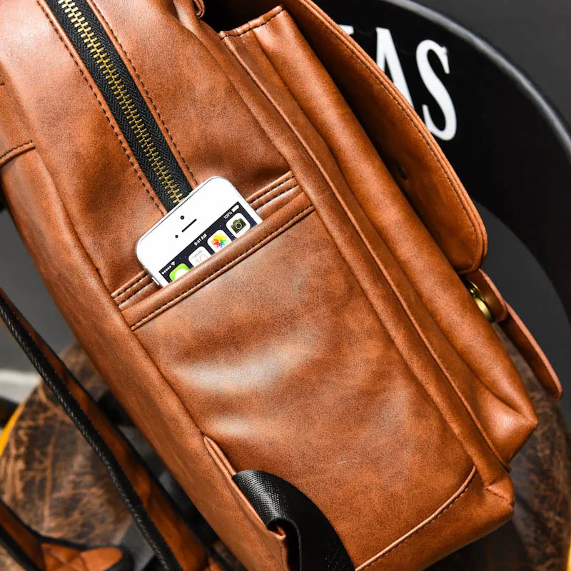 New Backpack Computer Bag Men Bag  School Bag Backpack Casual College Style bags for men leather  backpack