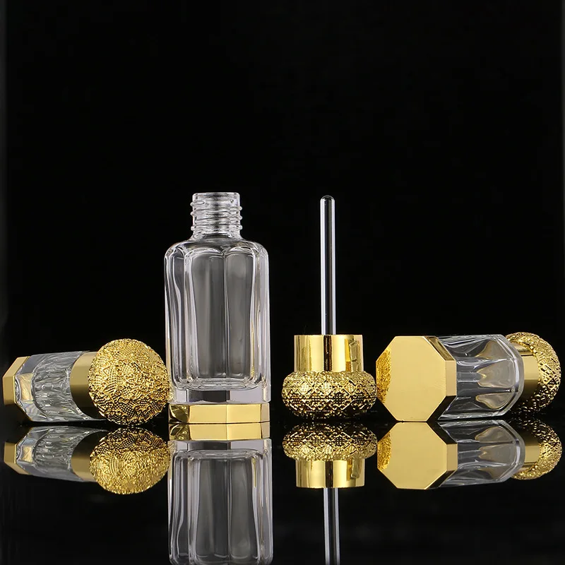 Carved Agarwood Essence Oil Bottle with Hot Stamping Bronzing Glass ...