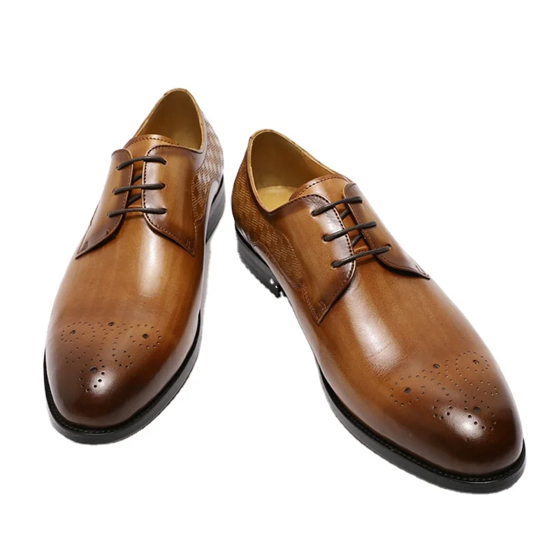 Italian Genuine Leather Men's Dress Shoes - Oxford