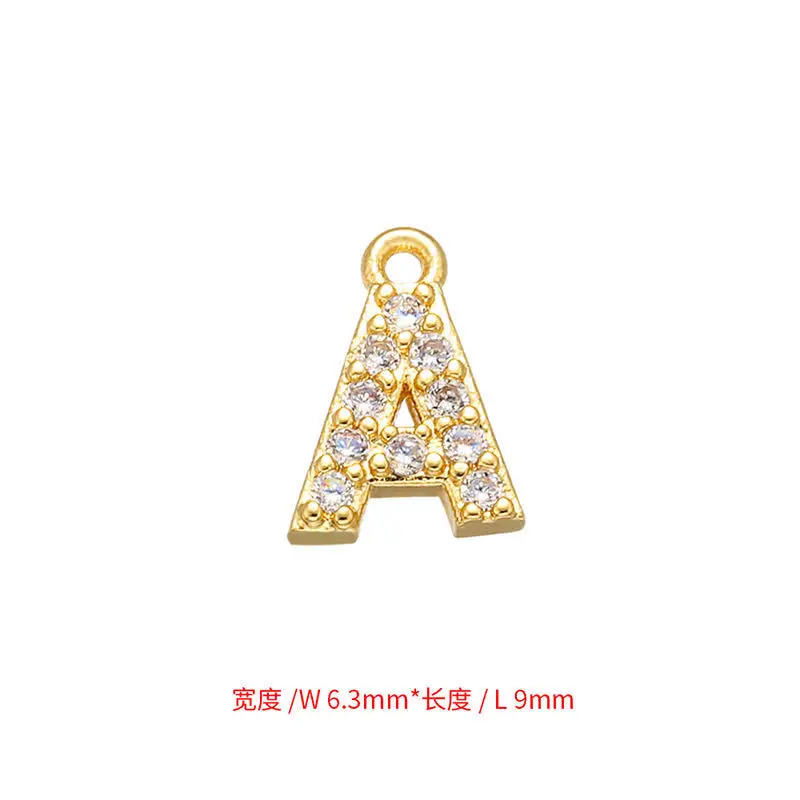 Gold Rhinestone Letter Charms