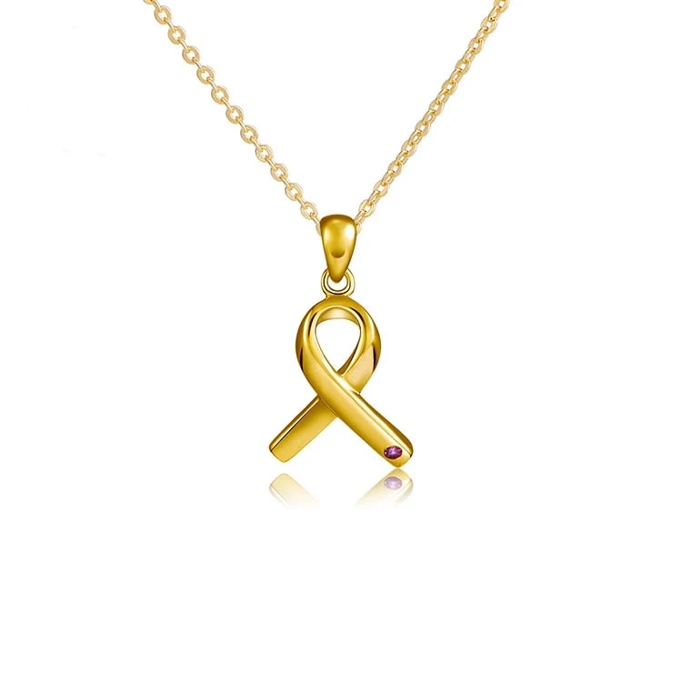 Details about   New Rhodium Plated 925 Sterling Silver 3D Awareness Ribbon Charm Pendant 