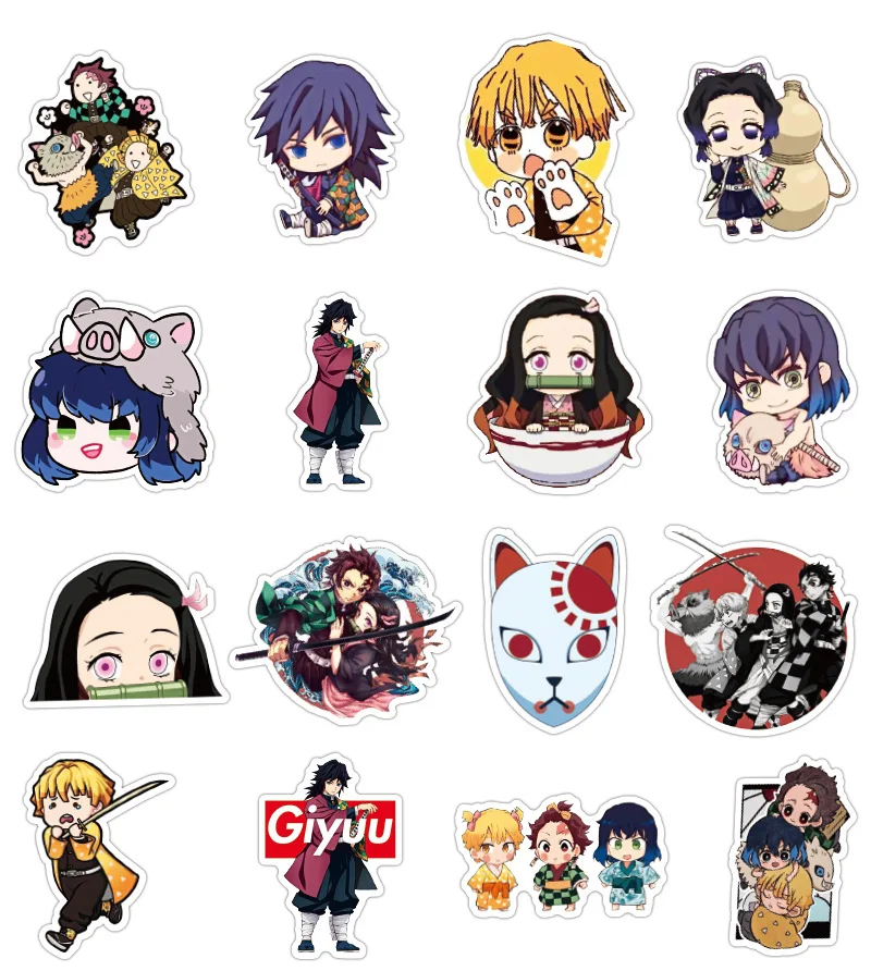 50pcs bag luggage laptop japanese anime kimetsu no yaiba demon slayer graffiti car stickers buy anime stickers anime car sticker demon slayer sticker product on alibaba com