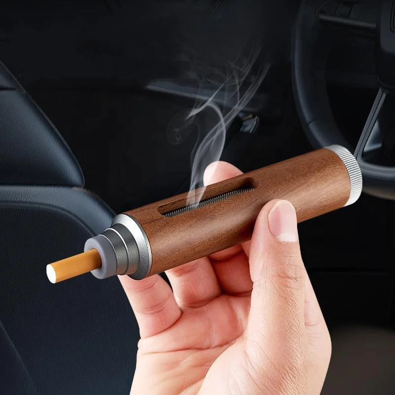 cigarette ashtray for cars Car With Lid Easy To Clean Portable Ashtray Car Mini Car Trash Can Detachable Stainless Steel Ash Tray With LED Blue Light Of The Day Gifts For Womem/Men Great accessory for cigar enthusiasts on Car Ashtray Heatproof Tube Gold