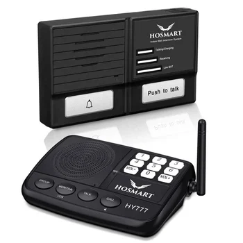 Hosmart 1/2 Mile Wireless Intercom with Outdoor Doorbell Intercom System 7-Channel Digital