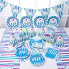 Children's birthday blue ice cream theme layout props party supplies set