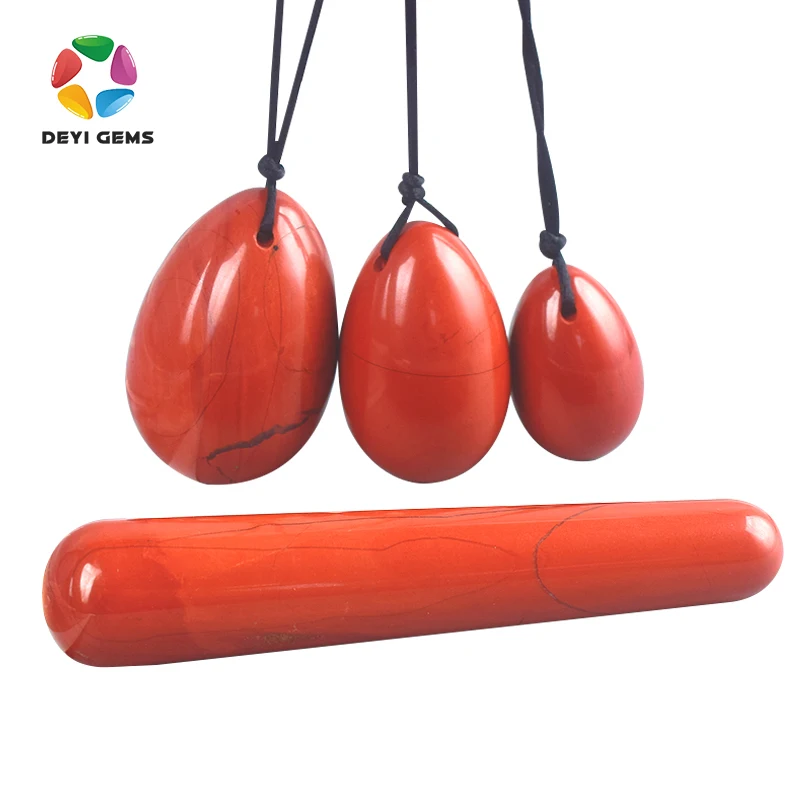 
2020 Best Seller Natural High Quality Red Jasper Yoni Egg Set for Kegel Exercise 