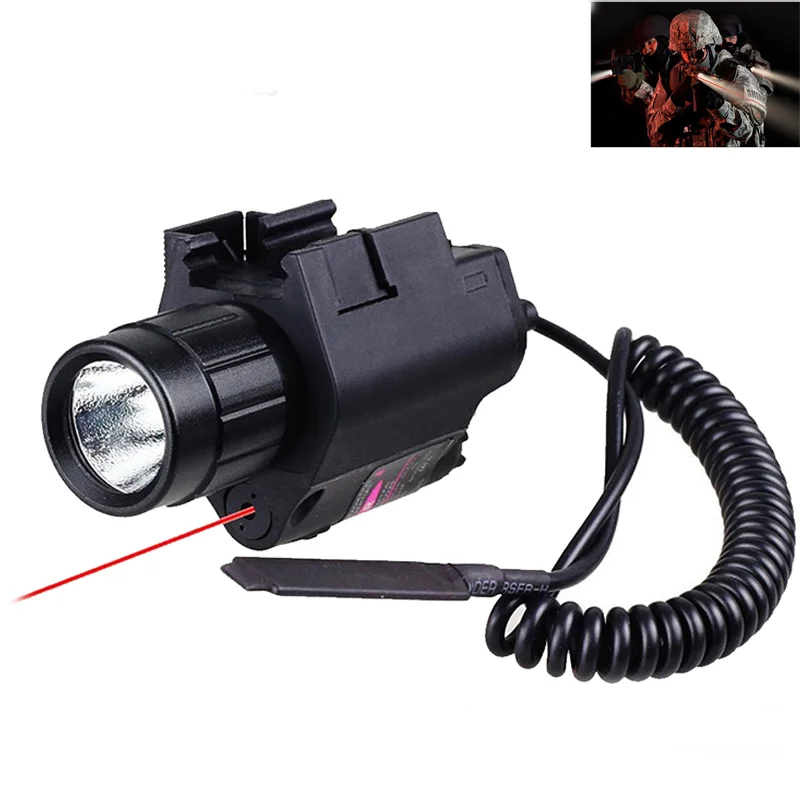 Combo Red/Green Laser Sight+LED Flashlight 20mm Picatinny Rail Mount For Rifle 