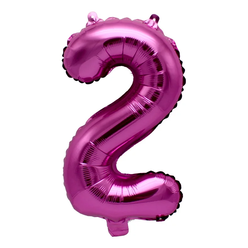 Numéro 2x Foil Balloon or Rose Rouge Noir Gradient Pink Silver Blue 