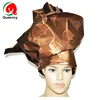 AF New design HT01 Yellow African Sequin headtie embroidery design headtie scarf