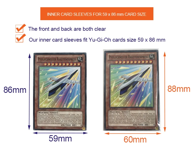 how big is a yugioh card in cm