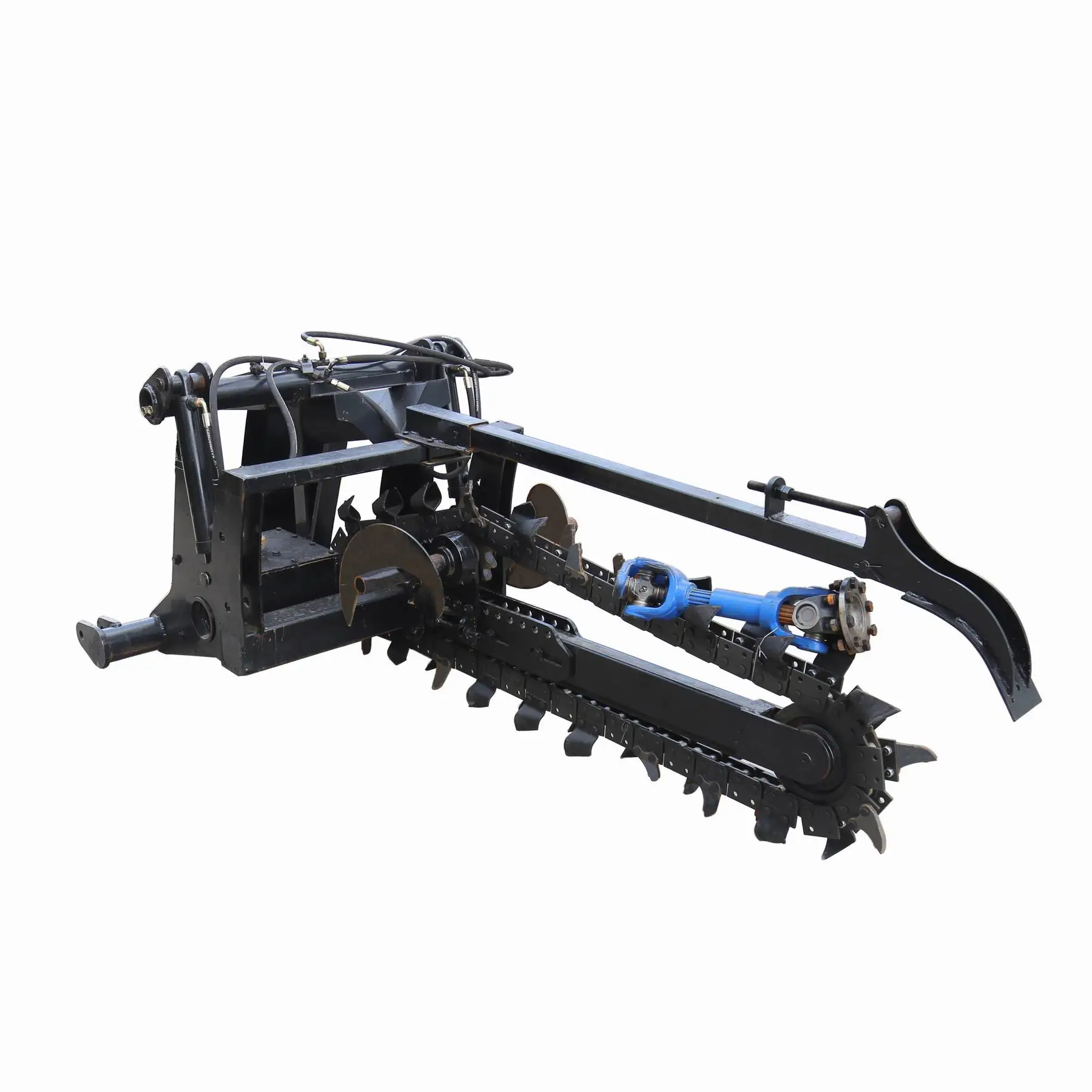 3 Point Hitch Tractor Mounted Trencher With Pto Driven Pipeline Chain