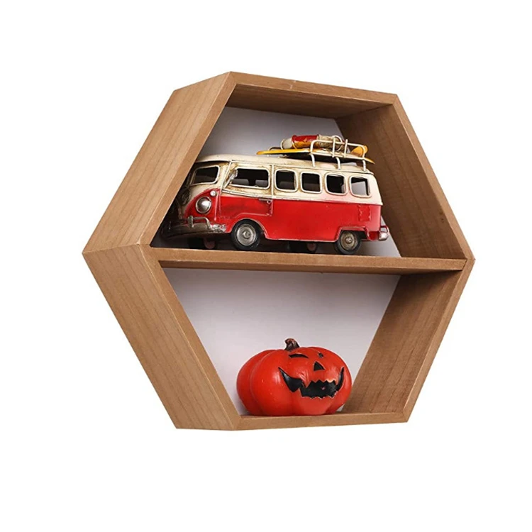  wall mounted hexagonal floating shelves