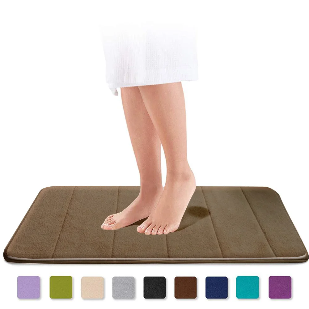 Cheap Memory Foam Bath Mats Bathroom Horizontal Stripes Rug Absorbent