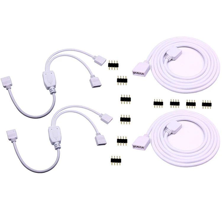 Free Shipping 1 to 3 Way 4 5 pin RGB Extension Cable 5050 3528 LED Strip Light Connector Female Cable Plug rgbw Connectors