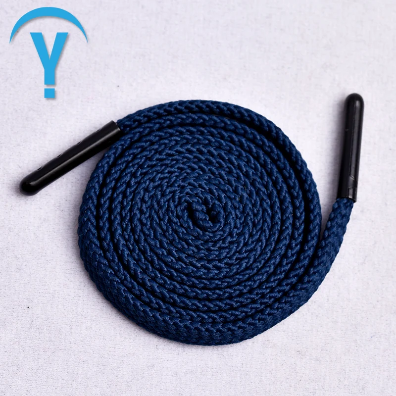 6mm Poly Flat Shoelace Cord W/3/4''rounded With Metal Aglets. Buy