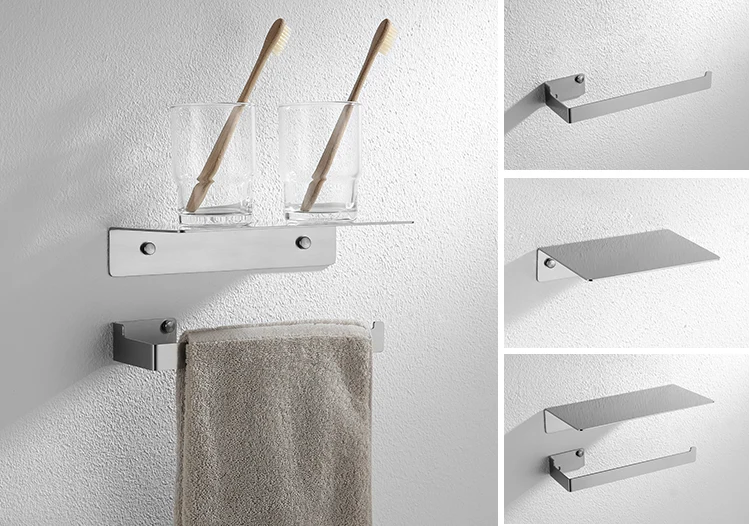 Simple Luxury Hotel Washroom Bathroom Hand Cloth Towel Ring with Shelf