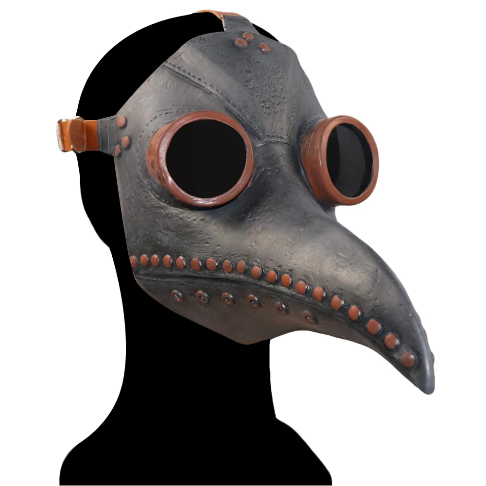 万圣节瘟疫医生乳胶面具光伪装睫毛膏长鼻子喙鸟乌鸦cosplay蒸汽朋克