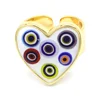 Wholesale enamel jewelry heart shaped evil eyes women fashion ring