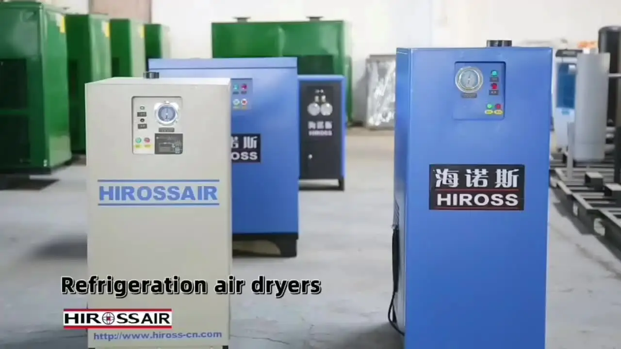 Hiross 2.8m3/min Air Cooling Refrigerant Air Dryer for Compressed