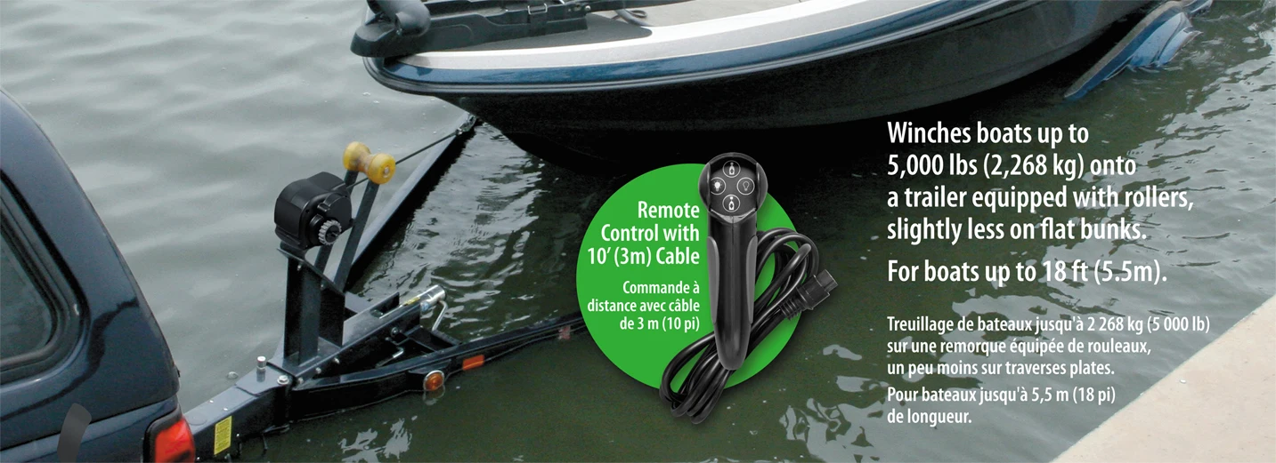 Trw20 Small Boat Electric Trailer Winch With Gal.cable,12v 2000lb