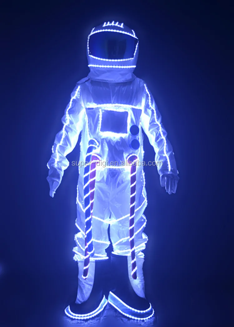 Ledライト発光宇宙服宇宙飛行士バーパフォーマンスコスチュームダンスパフォーマンス未来の技術ユニフォーム Buy Led 制服 Led 衣装 ライト衣装 Product On Alibaba Com