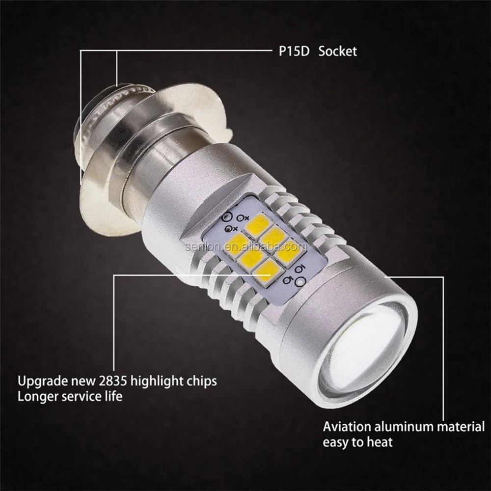 Wholesale 12V H6M P15D T19 LED Headlight Bulb 6500K White
