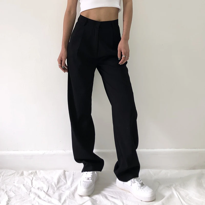 black loose dress pants