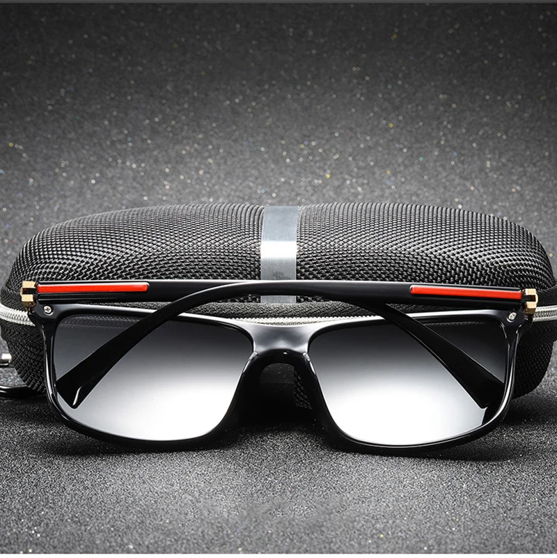 Classic Leisure Business Square Driving Sports Glasses Riding Mens TR90 TAC Polarized Sunglasses