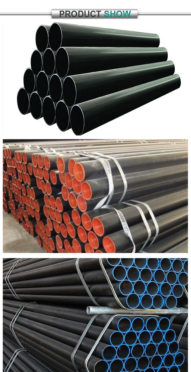 ERW Black Oil and Gas Pipe Round Steel Pipe For Green House and Fence Post