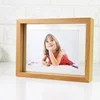 8x10 Custom Solid Wooden Picture Frame with Double Side Transparent Glass Front home decor Display Various Picture Sizes