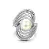 China Good Quality Jewelry White Round Freshwater Pearl Design 925 Sterling Silver Rings