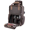 Tiding Custom Logo Large Outdoor Hiking Travel Genuine Leather Dslr Camera Backpack
