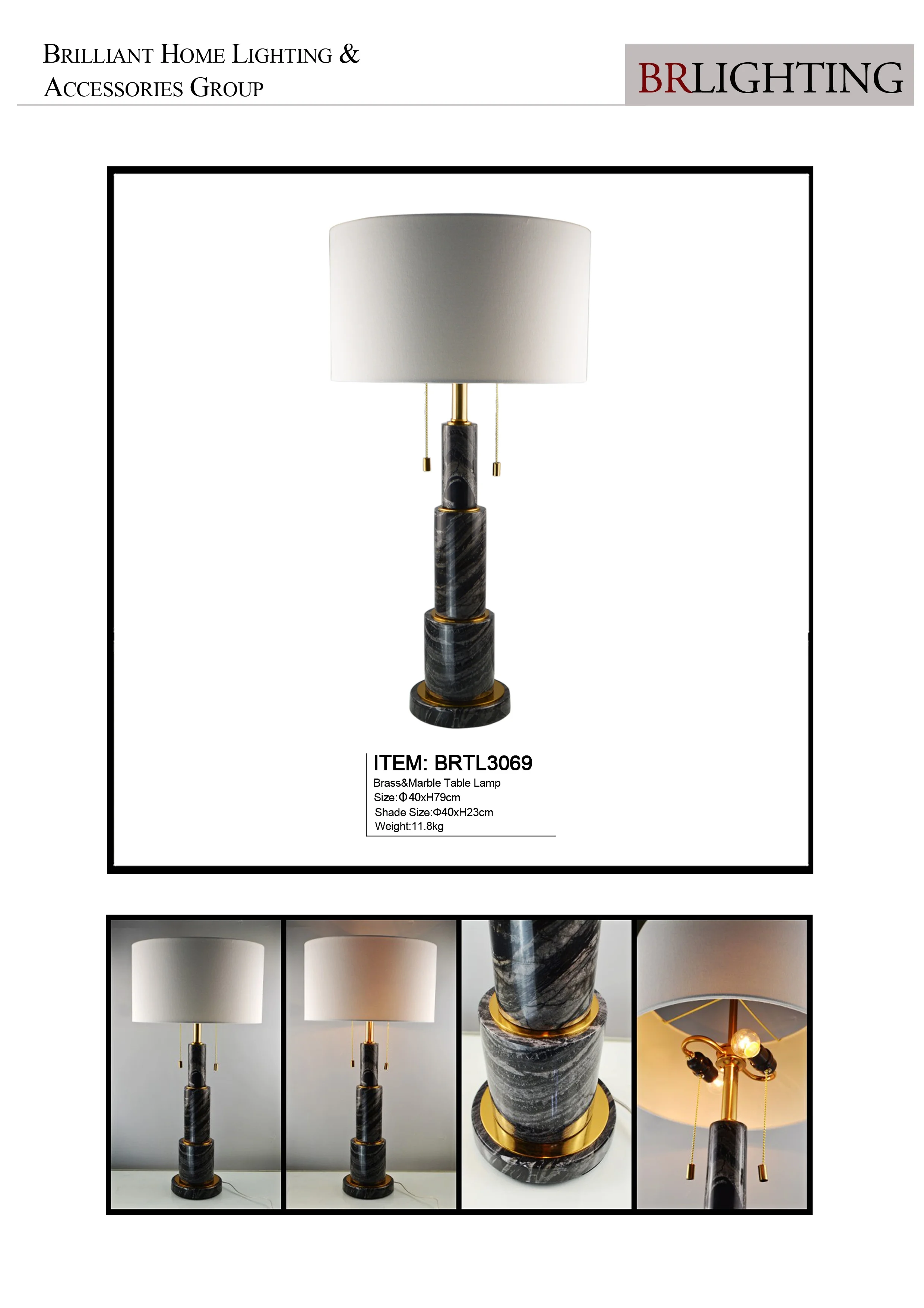 New products hot sell in america european market brass black marble table lamp for home decoration