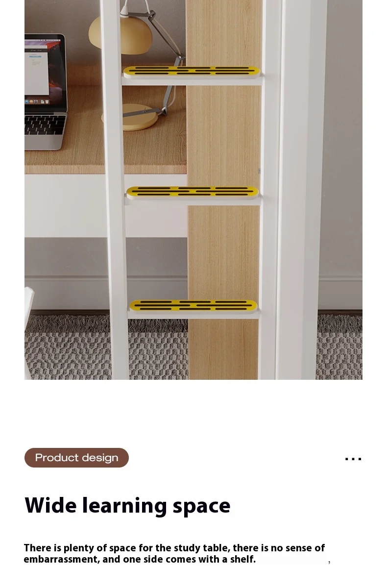 product modern design college dormitory iron frame bunk bed upper lower table loft bed metal apartment bed-16