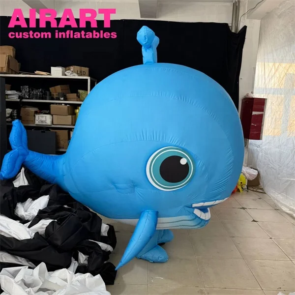 blue whale fancy dress Advertising Parade Mascot Inflatable Costume,Inflatable Baby Whale Suit Cloth For Sale Nina Short Satin Sweetheart