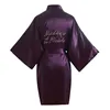mother of bride wedding party Wholesale artificial SILK bride maids morning wear robes wedding group make up robes