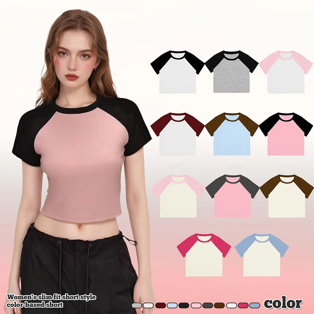 Shop Our Custom Logo Raglan Sleeve Women's Crop T-shirts