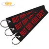 Customized High Quality Key Patches Embroidered Key Chain with Key Ring