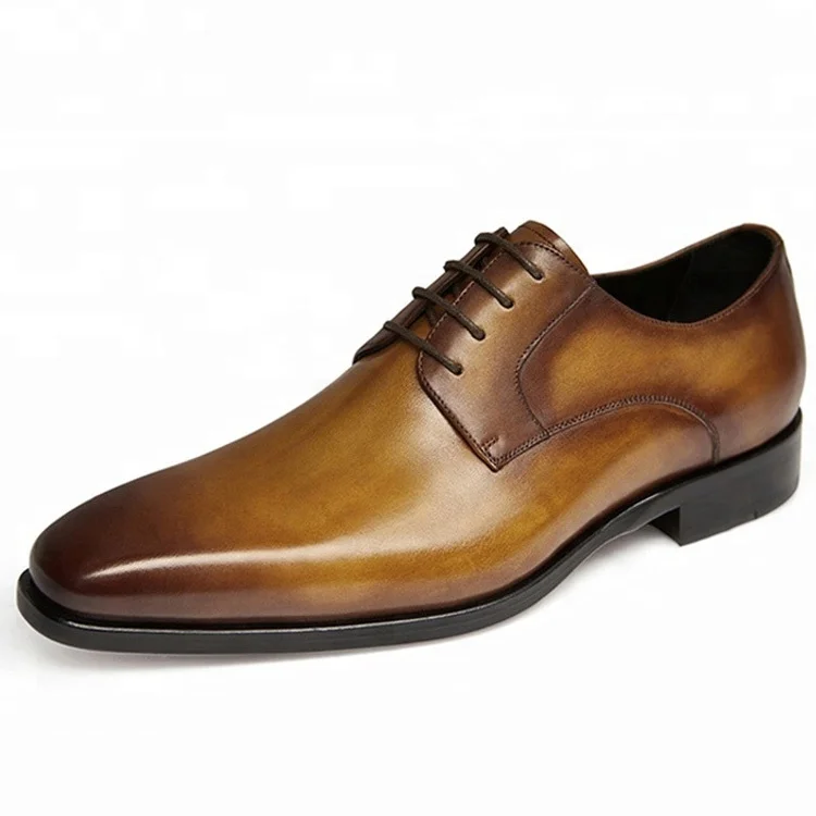 Обувь из патинированной кожи. Туфли мужские кожаные размер