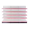 Perforated back panel display Double Side Shelf With guard bar