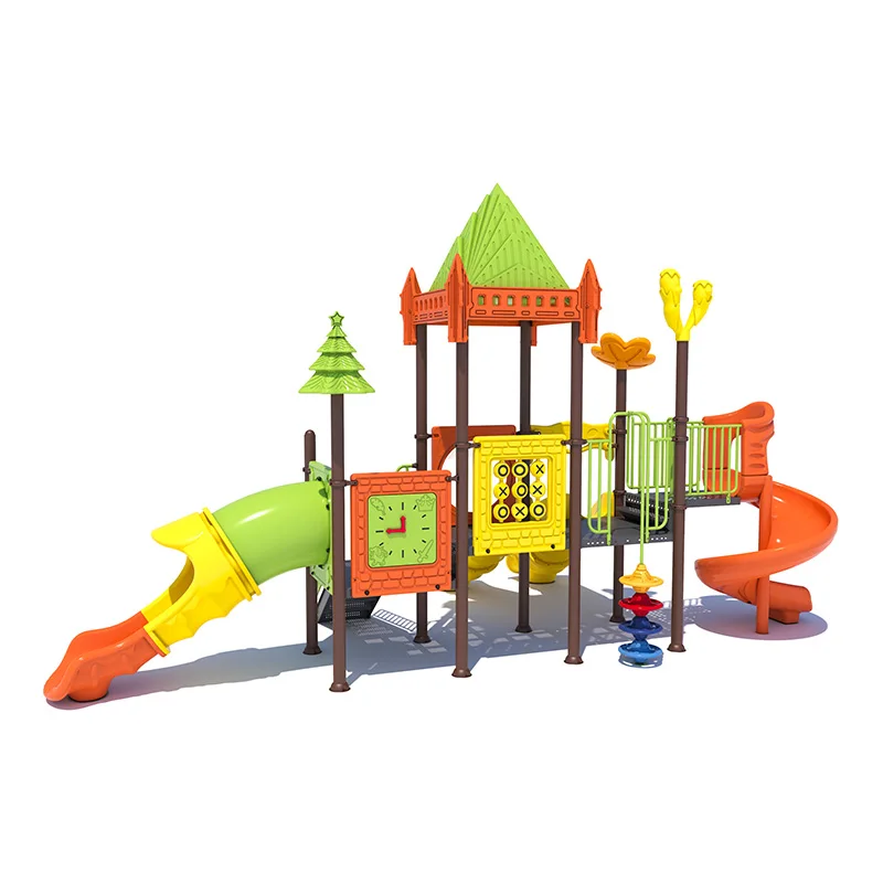 Feelkids ALITA- NC24189 High Capacity Outdoor Playground Equipment Red Plastic+Galvanized Pipe Slide Children's Amusement Park factory