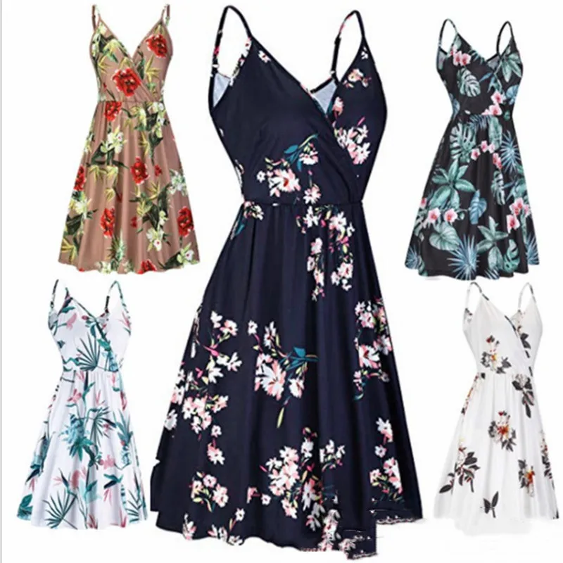 

Whole Deep V Neck Floral Dress Women,2 Pieces, 9 colour