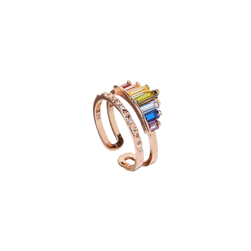 

Rainbow Diamond ring,12 Pieces, Silver/gold